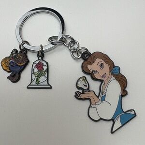 Disney Belle Keychain with Blue and White Accents